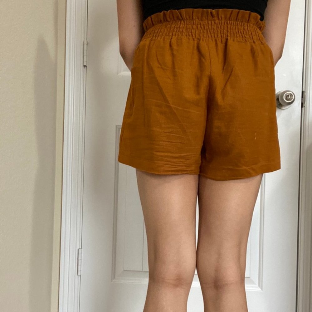 Rust High Rise Button Shorts! - Picture 3 of 6